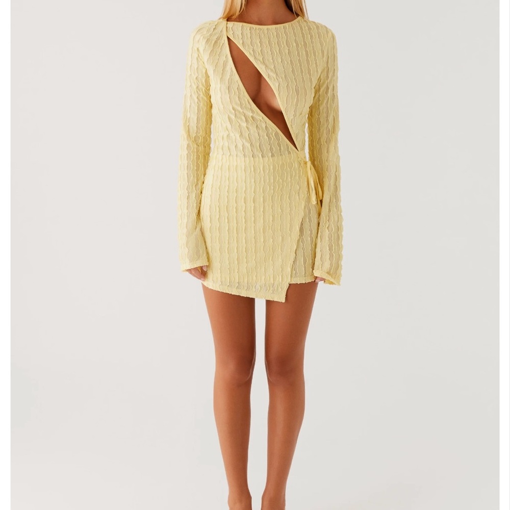 Peppermayo Yellow Textured Dress